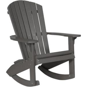 imageDutchCrafters Outdoor Patio Rocking Chair HDPE Poly Adult Rocker with Armrests Adirondack Chairs for Porch Lawn Garden Balcony Deck  Amish Made in America Rustic GrayDark Gray