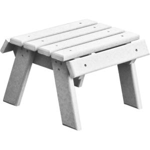 imageDutchCrafters Poly Outdoor Footstool  Amish Made Outdoor Furniture EarthFriendly Recycled Plastic Patio ampamp Balcony Furniture Smooth ampamp Durable Stainless Steel Hardware Easy Assembly WeatherwoodWhite