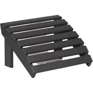 imageDutchCrafters Recycled Plastic HDPE Poly Patio Footstool Adirondack Chair Ottoman Outdoor Footrest for Patio Balcony Garden Lawn Beach Camping  Made in America Turquoise BlueBlack