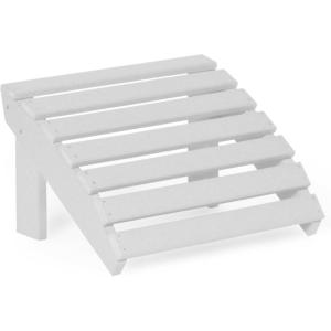 imageDutchCrafters Recycled Plastic HDPE Poly Patio Footstool Adirondack Chair Ottoman Outdoor Footrest for Patio Balcony Garden Lawn Beach Camping  Made in America Turquoise BlueWhite