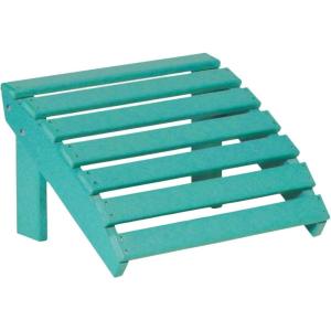 imageDutchCrafters Recycled Plastic HDPE Poly Patio Footstool Adirondack Chair Ottoman Outdoor Footrest for Patio Balcony Garden Lawn Beach Camping  Made in America Turquoise BlueTurquoise Blue