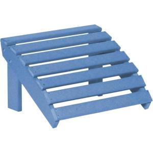 imageDutchCrafters Recycled Plastic HDPE Poly Patio Footstool Adirondack Chair Ottoman Outdoor Footrest for Patio Balcony Garden Lawn Beach Camping  Made in America Turquoise BlueBlue