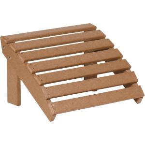 imageDutchCrafters Recycled Plastic HDPE Poly Patio Footstool Adirondack Chair Ottoman Outdoor Footrest for Patio Balcony Garden Lawn Beach Camping  Made in America Turquoise BlueCedar