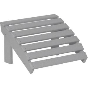 imageDutchCrafters Recycled Plastic HDPE Poly Patio Footstool Adirondack Chair Ottoman Outdoor Footrest for Patio Balcony Garden Lawn Beach Camping  Made in America Turquoise BlueLight Gray