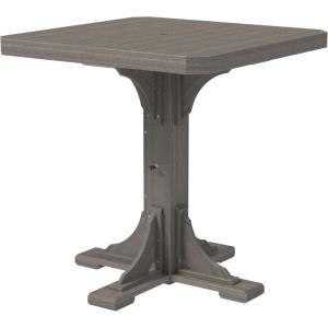 imageLuxCraft 41Inch Poly Square Outdoor Dining Table Outdoor Patio Table with Umbrella Hole Plug ampamp Stabilizer Dining Counter or Bar Height Patio Tables Cedar ampamp Black Counter HeightCoastal Gray