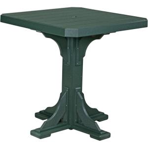 imageLuxCraft 41Inch Poly Square Outdoor Dining Table Outdoor Patio Table with Umbrella Hole Plug ampamp Stabilizer Dining Counter or Bar Height Patio Tables Cedar ampamp Black Counter HeightGreen