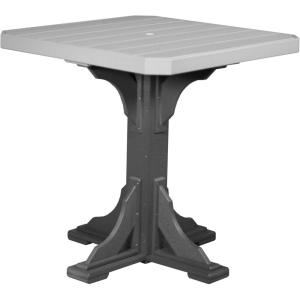 imageLuxCraft 41Inch Poly Square Outdoor Dining Table Outdoor Patio Table with Umbrella Hole Plug ampamp Stabilizer Dining Counter or Bar Height Patio Tables Cedar ampamp Black Counter HeightDove Gray  Slate