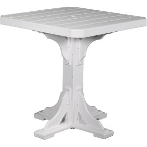 imageLuxCraft 41Inch Poly Square Outdoor Dining Table Outdoor Patio Table with Umbrella Hole Plug ampamp Stabilizer Dining Counter or Bar Height Patio Tables Cedar ampamp Black Counter HeightWhite