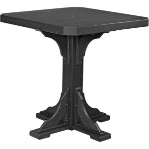 imageLuxCraft 41Inch Poly Square Outdoor Dining Table Outdoor Patio Table with Umbrella Hole Plug ampamp Stabilizer Dining Counter or Bar Height Patio Tables Cedar ampamp Black Counter HeightBlack