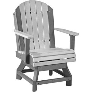 imageLuxCraft Adirondack Poly Swivel Dining Chair  Ships Fully Assembled Antique MahoganyPremiumDove Gray  Slate