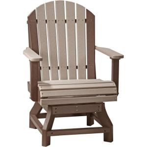 imageLuxCraft Adirondack Poly Swivel Dining Chair  Ships Fully Assembled Antique MahoganyPremiumWeatherwood on Chestnut Brown