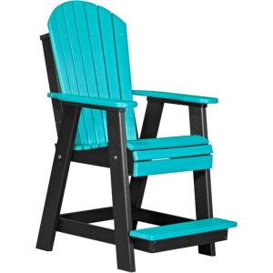 imageLuxCraft Balcony Chair  Counter Height  Weatherwood on Chestnut BrownAruba on Black