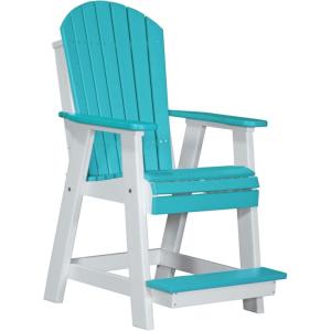 imageLuxCraft Balcony Chair  Counter Height  Weatherwood on Chestnut BrownAruba on White