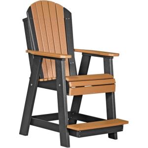 imageLuxCraft Balcony Chair  Counter Height  Weatherwood on Chestnut BrownCedar on Black