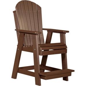 imageLuxCraft Balcony Chair  Counter Height  Weatherwood on Chestnut BrownChestnut Brown