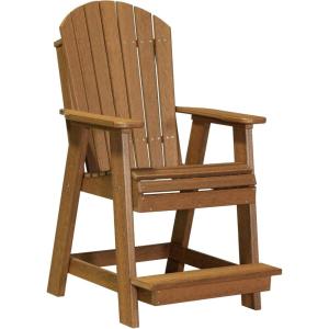 imageLuxCraft Balcony Chair  Counter Height  Weatherwood on Chestnut BrownPremium  Antique Mahogany