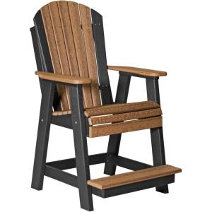 imageLuxCraft Balcony Chair  Counter Height  Weatherwood on Chestnut BrownPremium  Antique Mahogany on Black