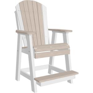 imageLuxCraft Balcony Chair  Counter Height  Weatherwood on Chestnut BrownPremium  Birch on White
