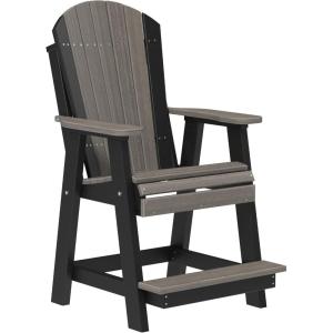 imageLuxCraft Balcony Chair  Counter Height  Weatherwood on Chestnut BrownPremium  Coastal Gray on Black