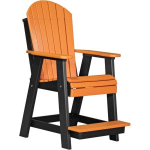 imageLuxCraft Balcony Chair  Counter Height  Weatherwood on Chestnut BrownTangerine on Black