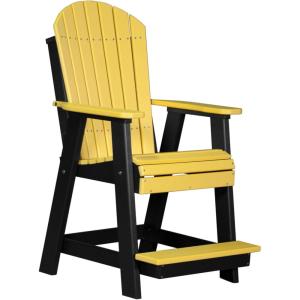 imageLuxCraft Balcony Chair  Counter Height  Weatherwood on Chestnut BrownYellow on Black