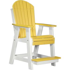 imageLuxCraft Balcony Chair  Counter Height  Weatherwood on Chestnut BrownYellow on Whie