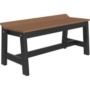 imageLuxCraft Caf Poly Outdoor Dining Bench Antique Mahogany 41quotAntique Mahogany  Black