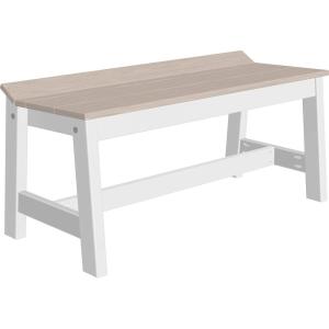 imageLuxCraft Caf Poly Outdoor Dining Bench Antique Mahogany 41quotBirch  White