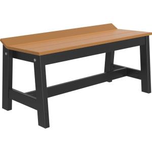 imageLuxCraft Caf Poly Outdoor Dining Bench Antique Mahogany 41quotCedar  Black