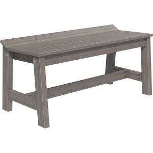imageLuxCraft Caf Poly Outdoor Dining Bench Antique Mahogany 41quotCoastal Gray