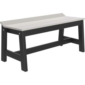 imageLuxCraft Caf Poly Outdoor Dining Bench Antique Mahogany 41quotDove Gray  Black