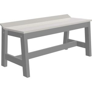 imageLuxCraft Caf Poly Outdoor Dining Bench Antique Mahogany 41quotDove Gray  Slate