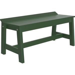 imageLuxCraft Caf Poly Outdoor Dining Bench Antique Mahogany 41quotGreen