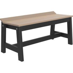 imageLuxCraft Caf Poly Outdoor Dining Bench Antique Mahogany 41quotWeatherwood  Black