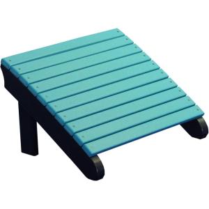 imageLuxCraft Deluxe Adirondack Footrest  Poly  Cherry ampamp BlackAruba Blue  Black