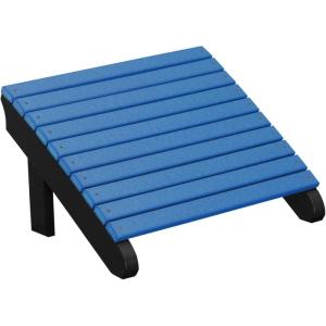 imageLuxCraft Deluxe Adirondack Footrest  Poly  Cherry ampamp BlackBlue  Black