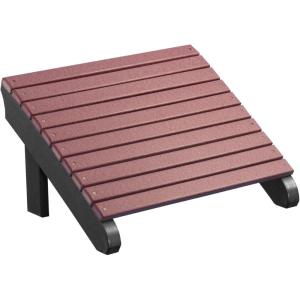 imageLuxCraft Deluxe Adirondack Footrest  Poly  Cherry ampamp BlackCherry  Black