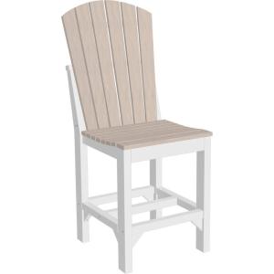 imageLuxCraft Poly Adirondack Dining Side Chair Counter Height Dove Gray ampamp SlateBirch  White