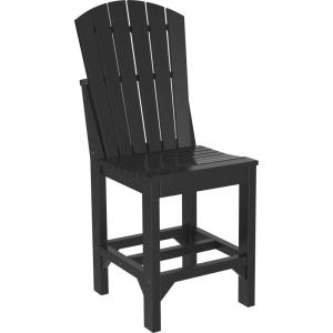 imageLuxCraft Poly Adirondack Dining Side Chair Counter Height Dove Gray ampamp SlateBlack