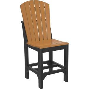 imageLuxCraft Poly Adirondack Dining Side Chair Counter Height Dove Gray ampamp SlateCedar  Black