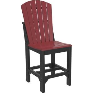 imageLuxCraft Poly Adirondack Dining Side Chair Counter Height Dove Gray ampamp SlateCherrywood  Black