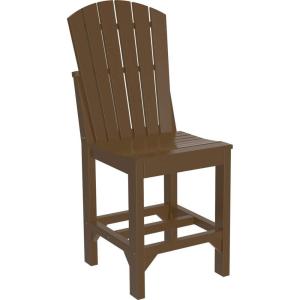 imageLuxCraft Poly Adirondack Dining Side Chair Counter Height Dove Gray ampamp SlateChestnut Brown