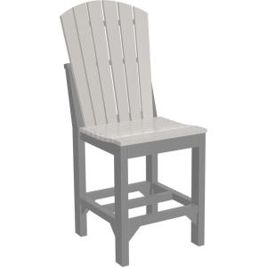 imageLuxCraft Poly Adirondack Dining Side Chair Counter Height Dove Gray ampamp SlateDove Gray  Slate