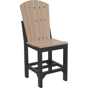 imageLuxCraft Poly Adirondack Dining Side Chair Counter Height Dove Gray ampamp SlateWeatherwood  Black