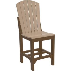 imageLuxCraft Poly Adirondack Dining Side Chair Counter Height Dove Gray ampamp SlateWeatherwood  Chestnut Brown