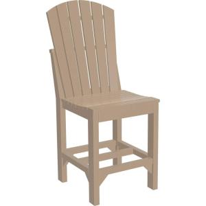 imageLuxCraft Poly Adirondack Dining Side Chair Counter Height Dove Gray ampamp SlateWeatherwood