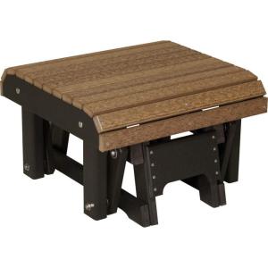 imageLuxCraft Poly Glider Footrest Ottoman Aruba Blue ampamp BlackAntique Mahogany  Black