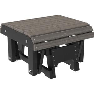 imageLuxCraft Poly Glider Footrest Ottoman Aruba Blue ampamp BlackCoastal Gray  Black