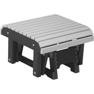 imageLuxCraft Poly Glider Footrest Ottoman Aruba Blue ampamp BlackDove Gray  Black