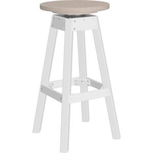 imageLuxCraft Poly Outdoor Bar Stool Weatherwood ampamp BlackBirch  White